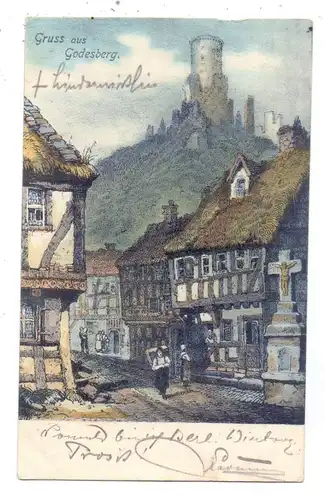 5300 BONN - BAD GODESBERG, Gasthof Zum Godesberg, Künstler-Karte, 1905