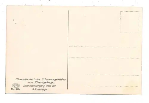 NIEDER - SCHLESIEN, SCHNEEKOPPE / SNEZKA, color, Sonnenuntergang