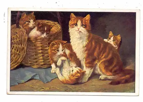 KATZEN / Cats / Chats / Katten / Gatti / Gatos - Künstler-Karte, 1929