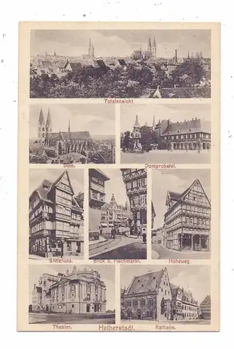 0-3600 HALBERSTADT, Theater, Rathaus, Fischmarkt, Hoheweg..... 1918