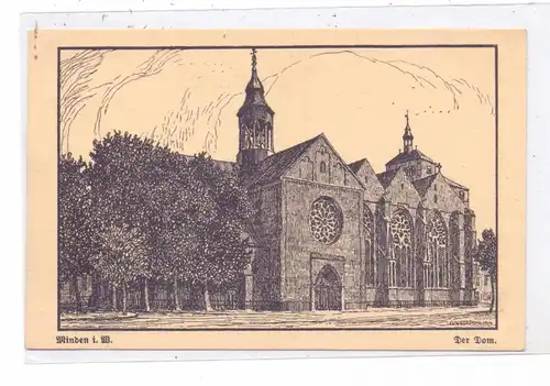 4950 MINDEN, Der Dom, Künstler-Karte 1914 Wedepohl