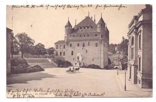 CH 1000  LAUSANNE VD, Schloss, Fuhrwerk, 1914