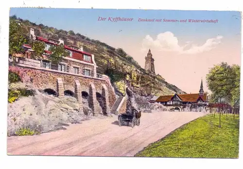 0-4712 KYFFHÄUSER, Denkmal mit Sommer- und Winterwirtschaft, Pferdedroschke