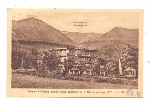 NIEDERSCHLESIEN - GIERSDORF - STEINSEIFFEN / PODGORZYN - SCIEGNY, Kaiser-Friedrich-Baude, 1926