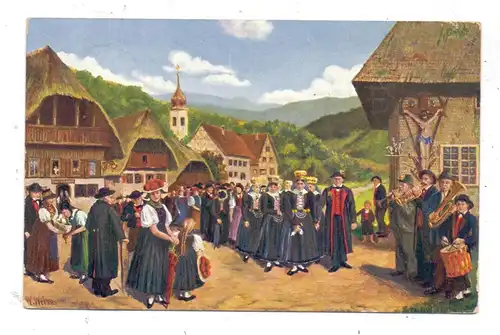 KÜNSTLER - ARTIST - W. WEISS, Hochzeit im Schwarzwald, 1912