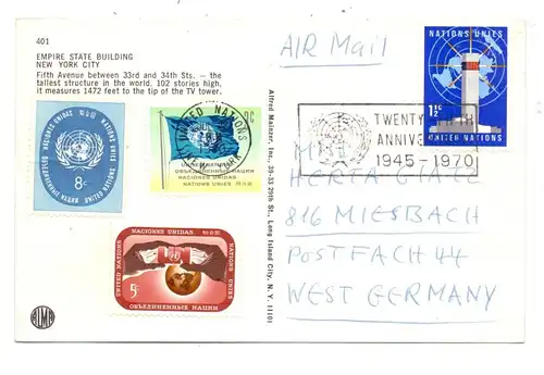 UNO - NEW YORK, 1970, Michel 179 / 176 / 100 / 71, nur teilweise abgestempelt