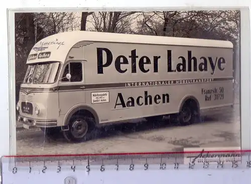 5100 AACHEN, LKW Möbeltransport Peter Lahaye, 16 x 10,5 cm, Firmen Photo Fa. Ackermann