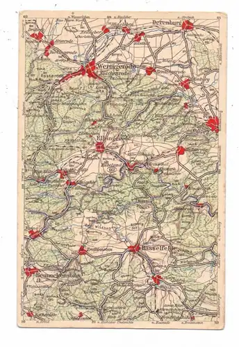 0-3706 WERNIGERODE - Elbingerode - Hasselfelde Umgebung, Landkarte