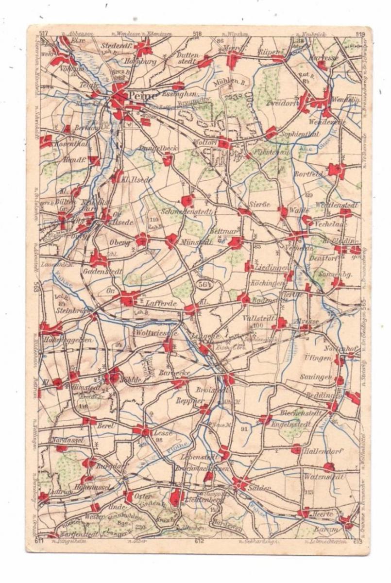Karte Von Lübeck Und Umgebung 3150 PEINE Umgebung, Landkarte | Ansichtskarten günstig