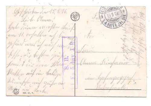 F 59480 LA BASSEE, Route de Lens, 1916, deutsche Feldpost