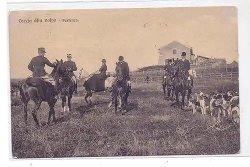 JAGD - HUNTING - JACHT - CHASSE - CACCIA - CAZA - LOWIECTWO, Caccia alla volpe, rücks. Klebereste / AF