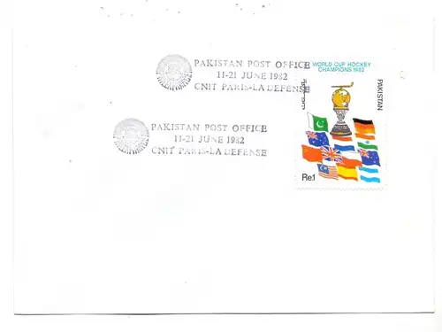 SPORT - HOCKEY, World Cup 1982 Pakistan, Sonderstempel & Sondermarke