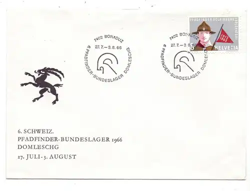 PFADFINDER / SCOUTS, Sonderumschlag und Stempel, Schweiz 1966