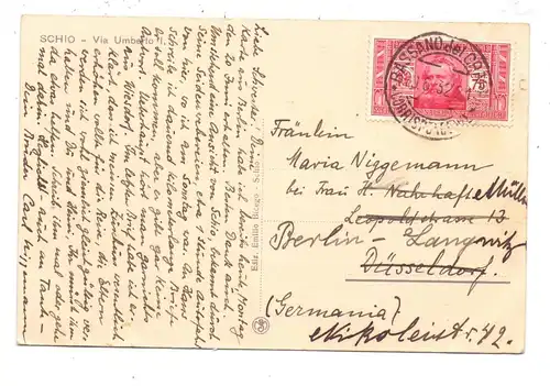 ITALIA, 1932, Unificato 309 Carducci, AK-Einzelfrankatur nach Deutschland