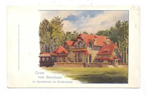 3340 WOLFENBÜTTEL, Sternhaus, Lecheinholz, Chromo, ca. 1900, großformatig