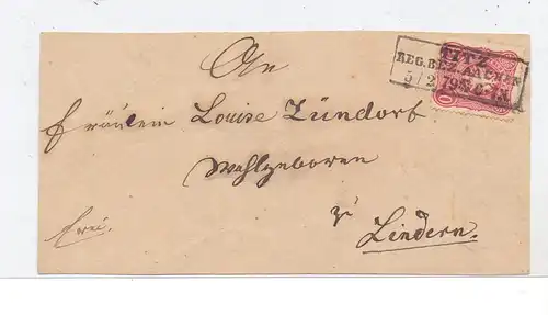 5177 TITZ, POSTGESCHICHTE, Kastenstempel 1879 auf Briefvorderseite