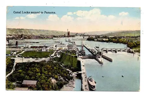PANAMA - Canal Locks second to Panama, 1919