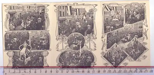 4240 EMMERICH, KARNEVALSZUG 1903, 3 - teilige AK, postalisch gelaufen