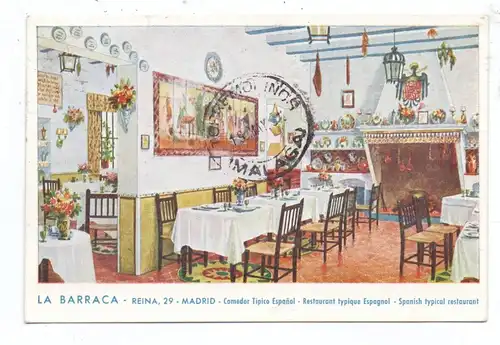 E 28000 MADRID, Restaurant "LA BARRACA", 1951