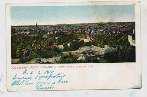 6750 KAISERSLAUTERN, Blick vom Betzenberg, 1919