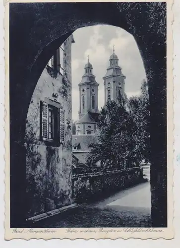 6990 BAD MERGENTHEIM, Beim unteren Burgtor und Schlosskirchtürme