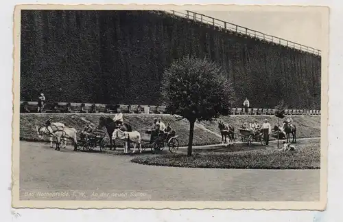 4502 BAD ROTHENFELDE, An der neuen Saline, Ziegenkarren, Eselskarren, Pferde, 1934