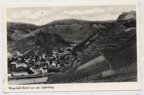 5486 ALTENAHR - MAYSCHOSS, Ahrtal mit der Saffenburg, 1958