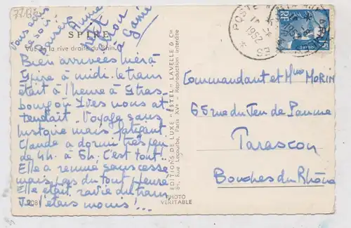 6720 SPEYER, Blick über den Rhein, 1952, franz. Militärpost, Edit.: ESTEL - Paris