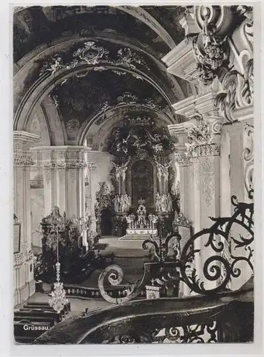 NIEDER-SCHLESIEN - GRÜSSAU / KRZESZOW, Klosterkirche, Bauschule Dintzenhofer, Nachkriegskarte