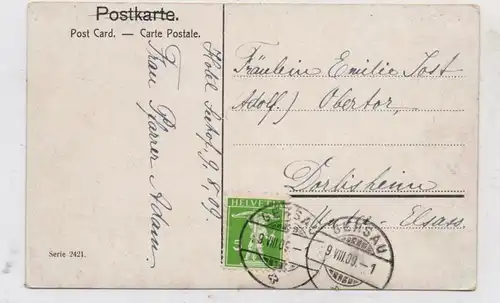 LANDWIRTSCHAFT - Bauerndorf Strassenpartie, Künstler-Karte1909