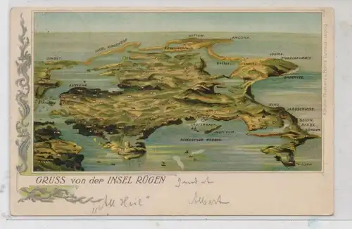 0-2355 RÜGEN, Gesamtansicht der Insel, ca. 1900