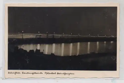0-2565 KÜHLUNGSBORN - BRUNSHAUPTEN, Beleuchtete Landungsbrücke, 1935