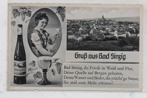 5485 SINZIG, Gruß aus... Ortsansicht, Wein - Ahrburgunder, 30er Jahre