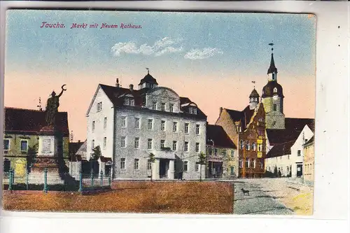 0-7127 TAUCHA, Markt & Neues Rathaus, 20er Jahre