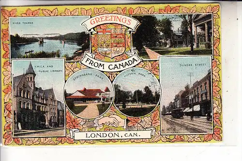 CANADA - LONDON / Ontario, Dundas Street, YMCA, Public Libary, Queen's Av........