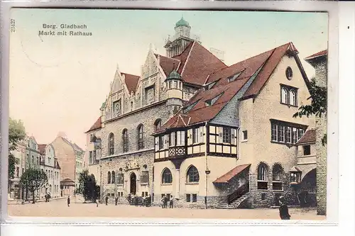 5060 BERGISCH GLADBACH, Markt mit Rathaus, 1908, COLOR