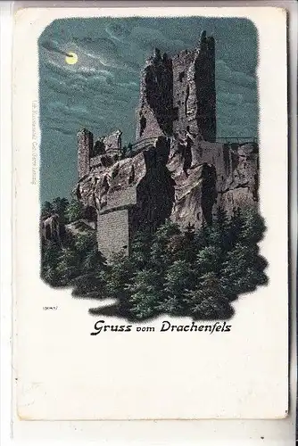 5330 KÖNIGSWINTER, Gruss vom Drachenfels, Lithographie, ca. 1905