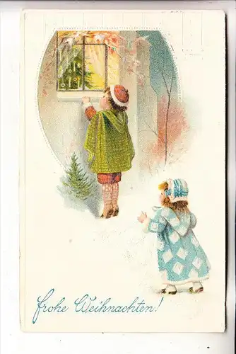 WEIHNACHTEN - Kinder, geprägte Karte / embossed, 1913