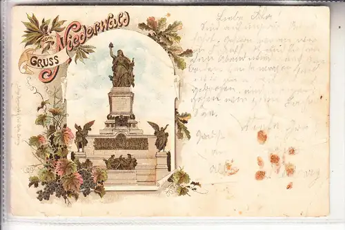 6220 RÜDESHEIM, Nationaldenkmal, 1894, Knicke
