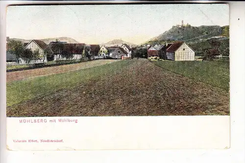 0-5801 MÜHLBERG bei Gotha, Dorfansicht mit Mühlburg, 1912