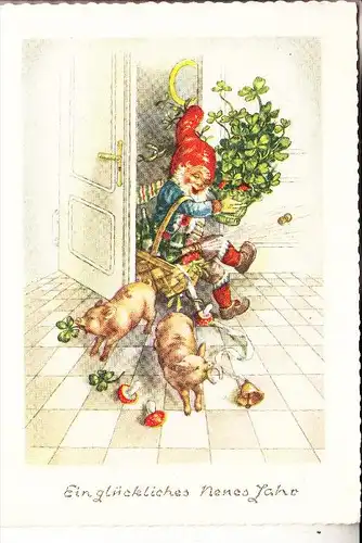 ZWERGE / Gnome / Dwarfs / Nains / Nani / Dwergen / Enanos - Zwerg, Schweine, Glückspilze, Kleeblatt