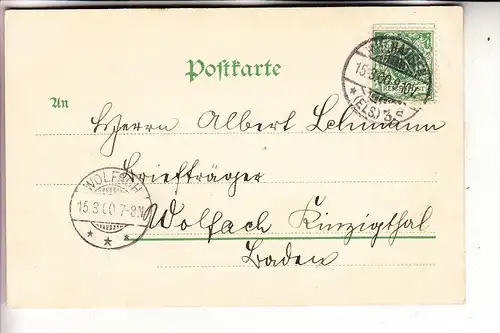 F 68100 MÜLHAUSEN / MULHOUSE, Rhein-Rhone-Kanal & Postamt, 1900