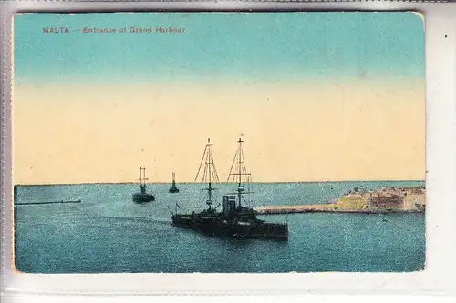MALTA, Entrance Great Harbour, Navy