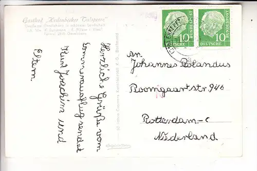 5828 ENNEPETAL - MILSPE, Gasthof Heilenbecker Talsperre, 1954, Landpoststempel "Ennepetal-Wittenstein"