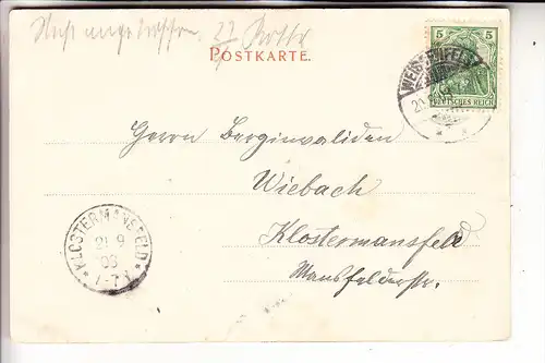 0-4850 WEISSENFELS, Marienkirche, 1902, nach Klostermansfeld gelaufen