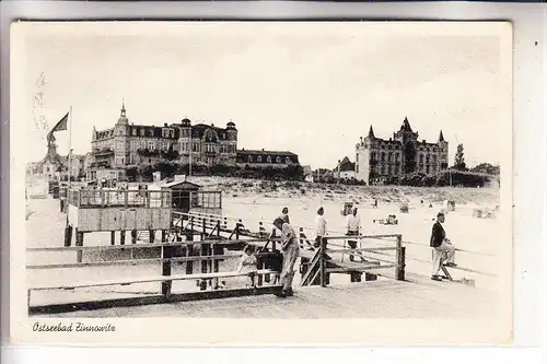 0-2238 ZINNOWITZ / Usedom, Strand-Promenade, 1952
