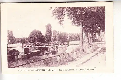 F 45250 OUZOUER-SUR-TREZEE, Canal de Briare, Le Pont et l'Ecluse, Binnenschiff "JURA"