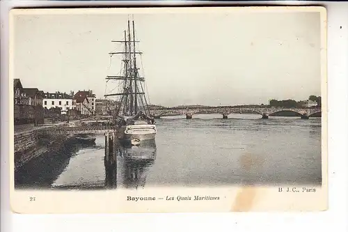 F 64100 BAYONNE, Les Quais Maritimes, Segelschiff "MARINETTE", kl. Fleck