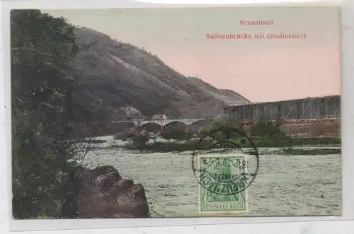 6550 BAD KREUZNACH, Salinenbrücke und Gradierwerk, 1905