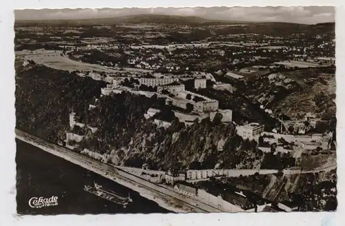 5400 KOBLENZ - EHRENBREITSTEIN, Festung und Umgebung, Luftaufnahme, 1958